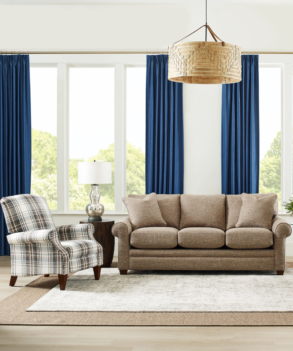 loosy sofa チェック柄 LOOSYのビーズソファを2つ並べた リビングコーディネート集